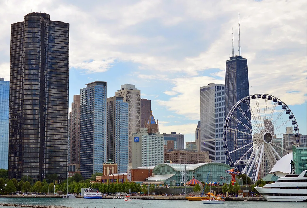chicago, illinois, skyline, skyscrapers, city, urban, architecture, nature, downtown, building, america, cityscape, corporate america, travel, usa, landmark, modern, sky, scene, business, office, hot, afternoon, summer, spring, corporate, ferris wheel, park, navy pier, hancock tower, tower, city center, lake michigan, lake, water, tall, tourism. Chicago business license compliance: approval steps, license fees and common failures