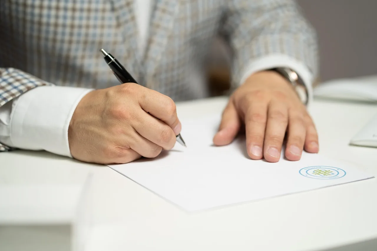man, sign, paper, write, document, contract, signing, agreement, signature, signing document, signing contract, signing paper, sign, contract, contract, contract, contract, contract, signing, agreement, signature, signature. Breaking an industry license question into activity, person and premises